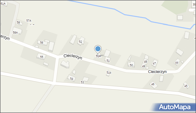 Ciecierzyn, Ciecierzyn, 51A, mapa Ciecierzyn
