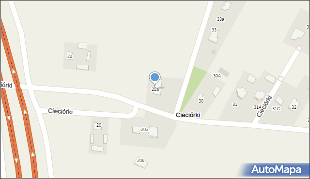 Cieciórki, Cieciórki, 22a, mapa Cieciórki
