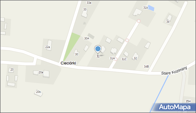 Cieciórki, Cieciórki, 31, mapa Cieciórki