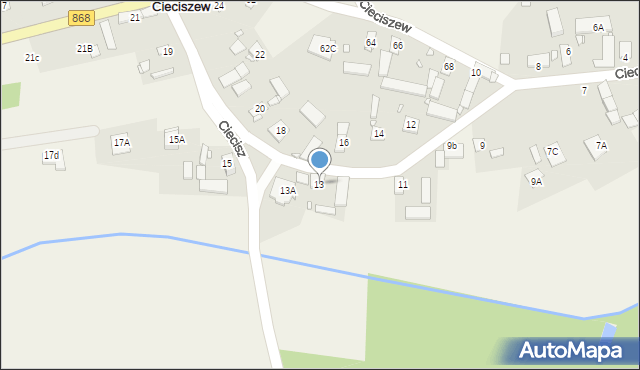 Cieciszew, Cieciszew, 13, mapa Cieciszew