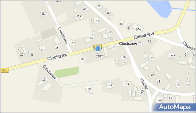 Cieciszew, Cieciszew, 21B, mapa Cieciszew