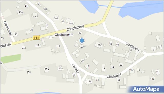 Cieciszew, Cieciszew, 22, mapa Cieciszew