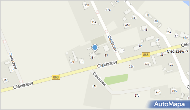Cieciszew, Cieciszew, 33A, mapa Cieciszew