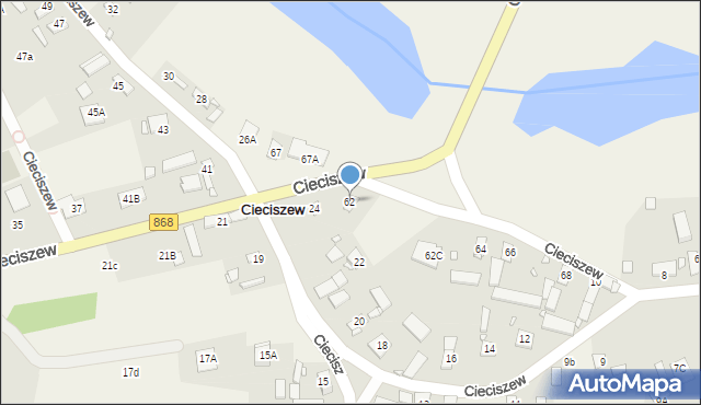 Cieciszew, Cieciszew, 62, mapa Cieciszew