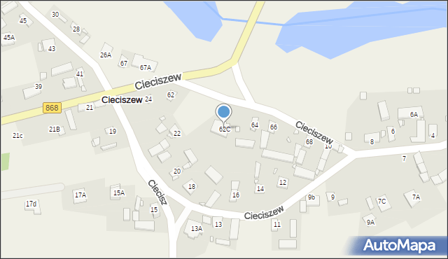 Cieciszew, Cieciszew, 62C, mapa Cieciszew