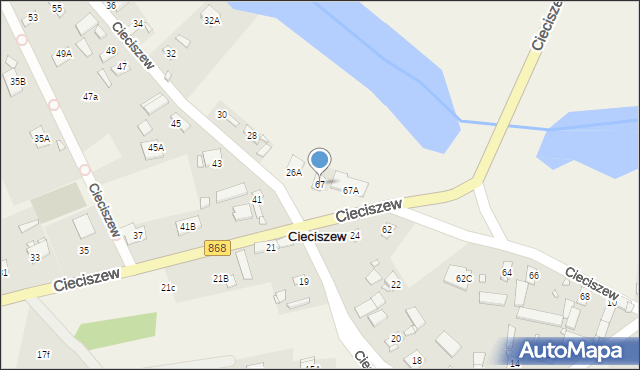 Cieciszew, Cieciszew, 67, mapa Cieciszew