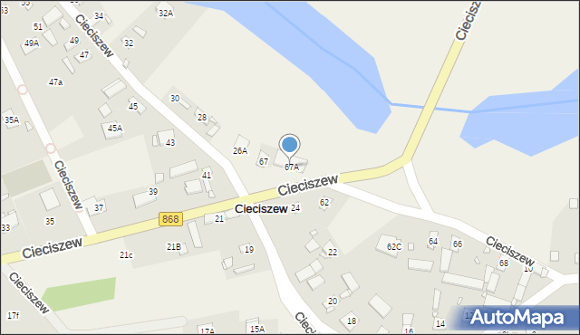 Cieciszew, Cieciszew, 67A, mapa Cieciszew