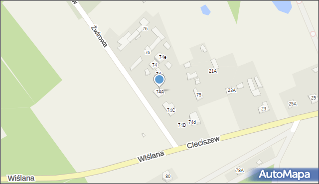 Cieciszew, Cieciszew, 74A, mapa Cieciszew
