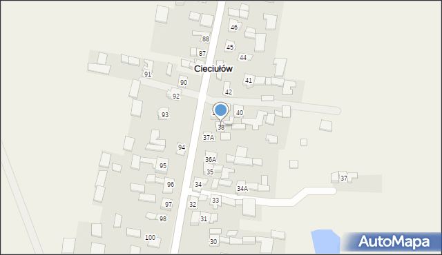 Cieciułów, Cieciułów, 38, mapa Cieciułów