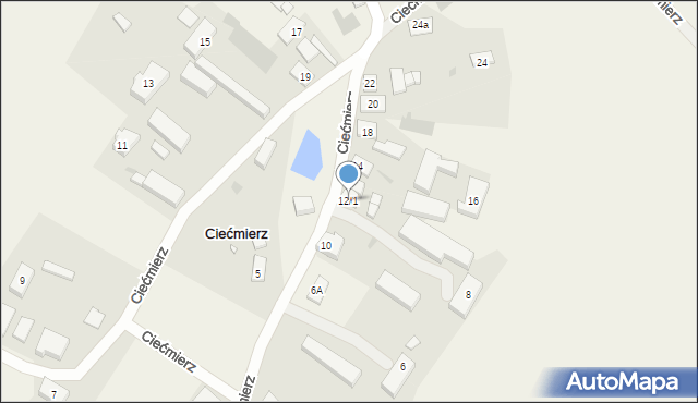 Ciećmierz, Ciećmierz, 12/1, mapa Ciećmierz