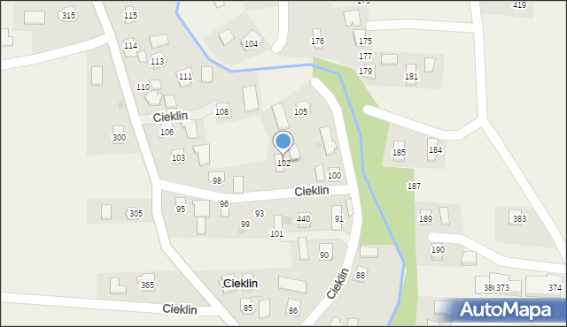 Cieklin, Cieklin, 102, mapa Cieklin
