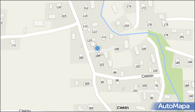 Cieklin, Cieklin, 106, mapa Cieklin