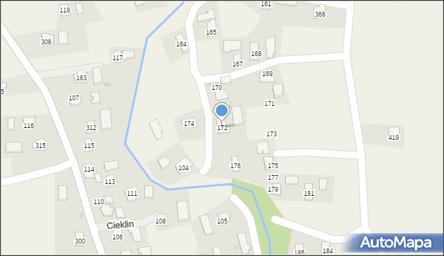 Cieklin, Cieklin, 172, mapa Cieklin
