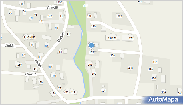 Cieklin, Cieklin, 192, mapa Cieklin