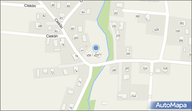 Cieklin, Cieklin, 423, mapa Cieklin
