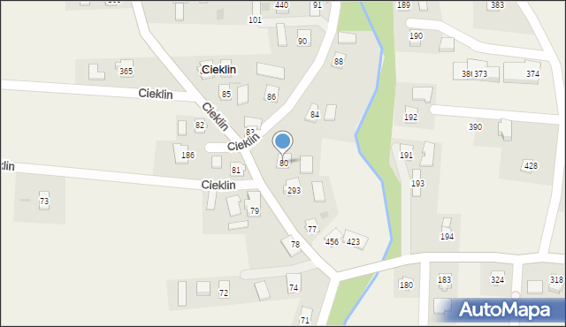 Cieklin, Cieklin, 80, mapa Cieklin