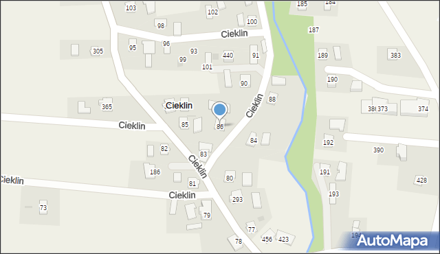 Cieklin, Cieklin, 86, mapa Cieklin