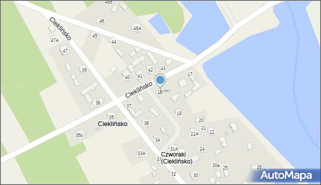 Cieklińsko, Cieklińsko, 18, mapa Cieklińsko