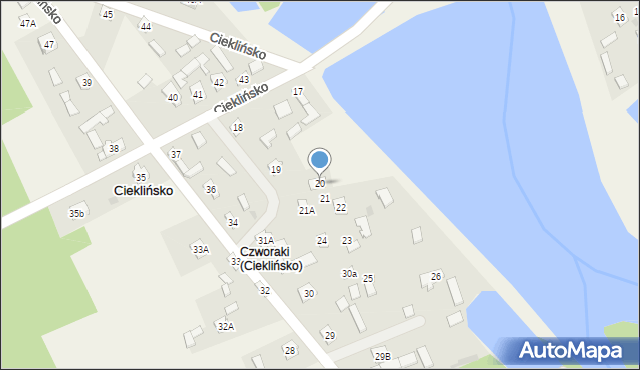 Cieklińsko, Cieklińsko, 20, mapa Cieklińsko