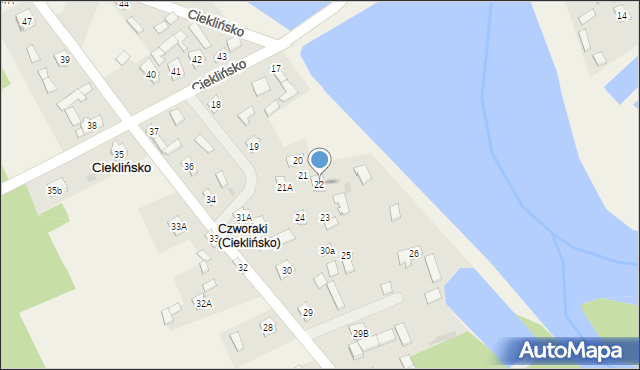 Cieklińsko, Cieklińsko, 22, mapa Cieklińsko