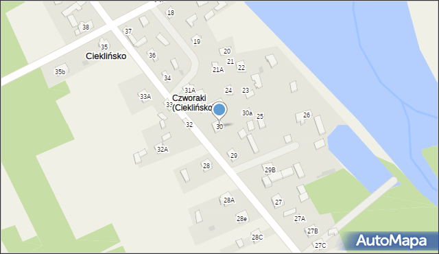 Cieklińsko, Cieklińsko, 30, mapa Cieklińsko