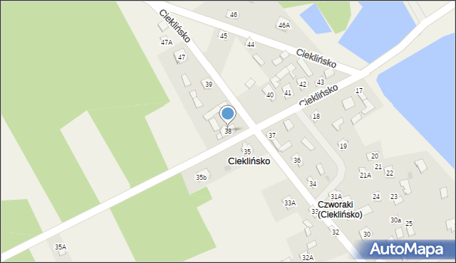Cieklińsko, Cieklińsko, 38, mapa Cieklińsko