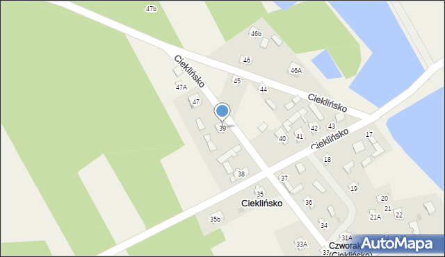 Cieklińsko, Cieklińsko, 39, mapa Cieklińsko