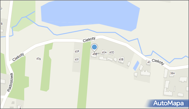 Ciekoty, Ciekoty, 40E, mapa Ciekoty