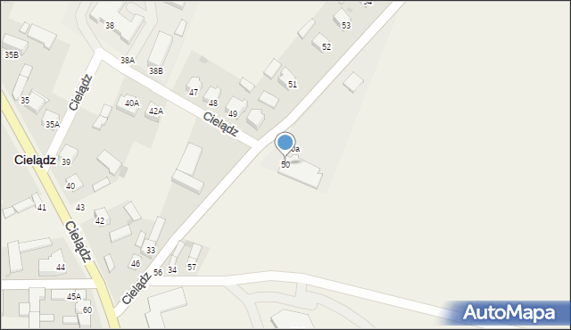 Cielądz, Cielądz, 50, mapa Cielądz