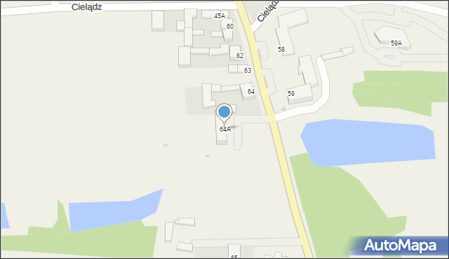 Cielądz, Cielądz, 64A, mapa Cielądz