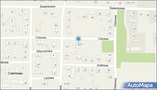 Cielimowo, Cisowa, 8, mapa Cielimowo