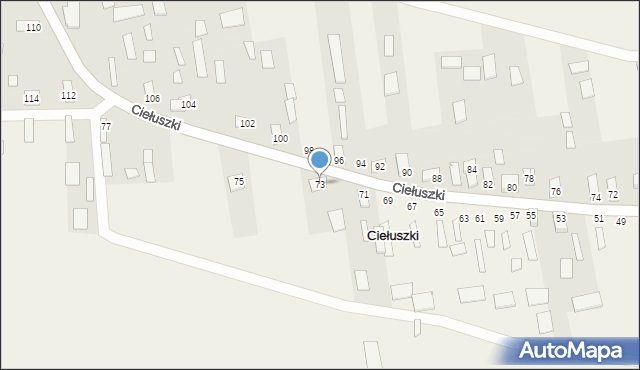 Ciełuszki, Ciełuszki, 73, mapa Ciełuszki