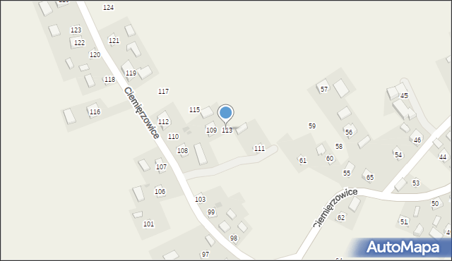 Ciemięrzowice, Ciemięrzowice, 113, mapa Ciemięrzowice