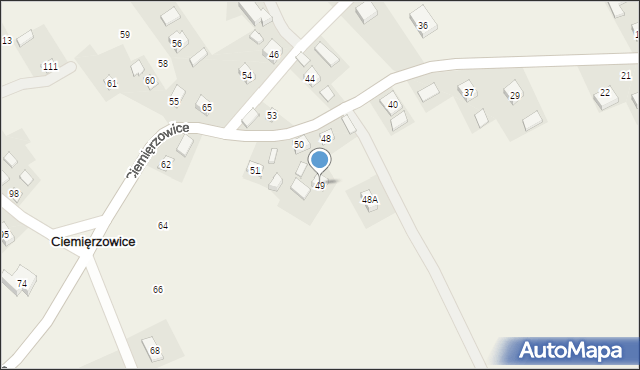Ciemięrzowice, Ciemięrzowice, 49, mapa Ciemięrzowice