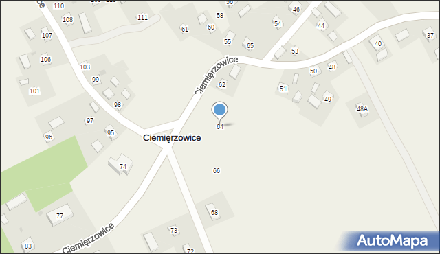 Ciemięrzowice, Ciemięrzowice, 64, mapa Ciemięrzowice