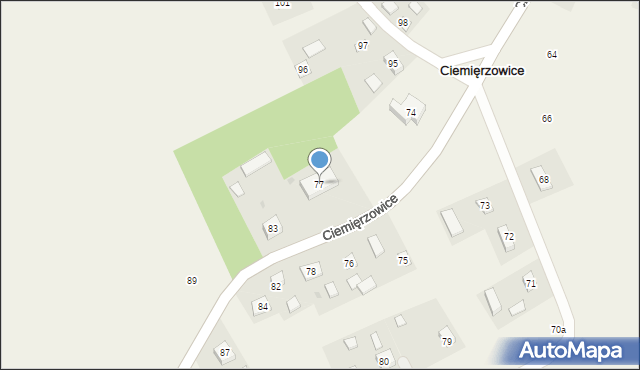 Ciemięrzowice, Ciemięrzowice, 77, mapa Ciemięrzowice