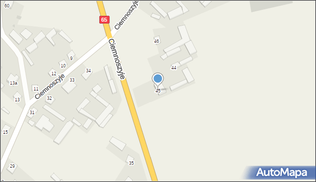 Ciemnoszyje, Ciemnoszyje, 45, mapa Ciemnoszyje
