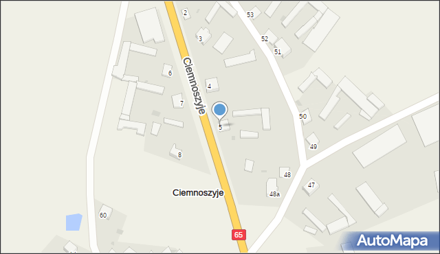 Ciemnoszyje, Ciemnoszyje, 5, mapa Ciemnoszyje