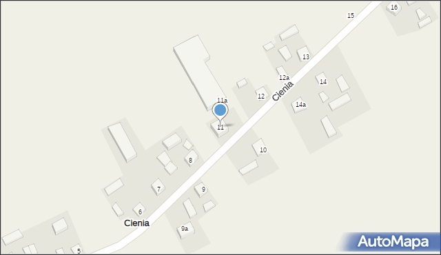 Cienia, Cienia, 11, mapa Cienia