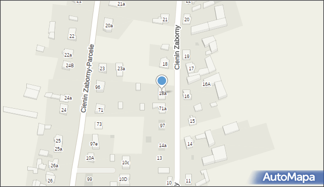 Cienin Zaborny, Cienin Zaborny, 18a, mapa Cienin Zaborny
