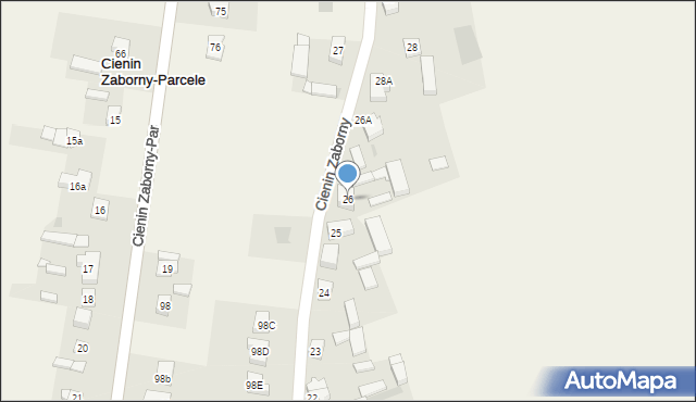 Cienin Zaborny, Cienin Zaborny, 26, mapa Cienin Zaborny