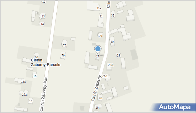 Cienin Zaborny, Cienin Zaborny, 27, mapa Cienin Zaborny