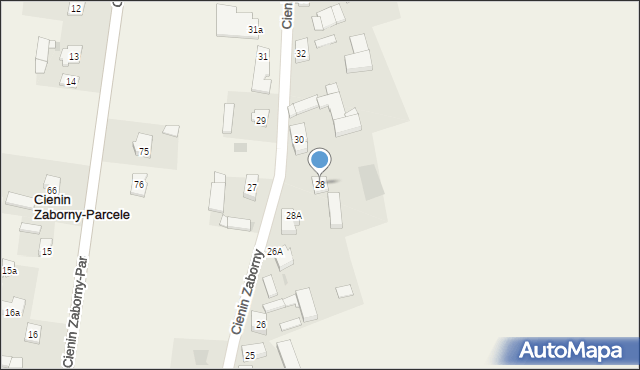 Cienin Zaborny, Cienin Zaborny, 28, mapa Cienin Zaborny