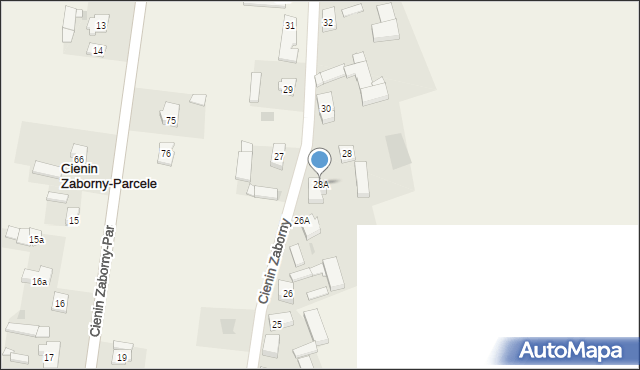 Cienin Zaborny, Cienin Zaborny, 28A, mapa Cienin Zaborny