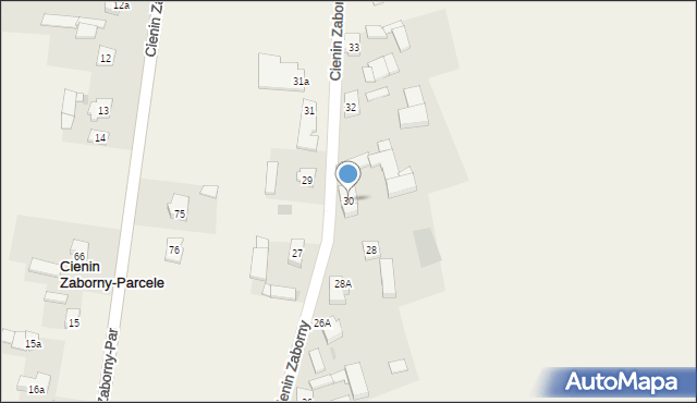 Cienin Zaborny, Cienin Zaborny, 30, mapa Cienin Zaborny