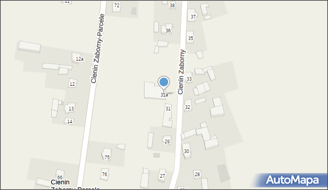 Cienin Zaborny, Cienin Zaborny, 31a, mapa Cienin Zaborny