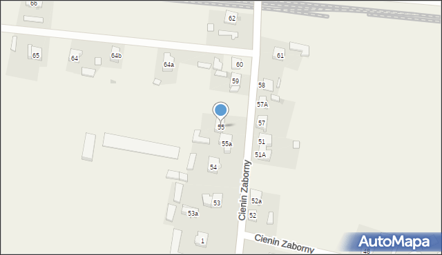 Cienin Zaborny, Cienin Zaborny, 55, mapa Cienin Zaborny