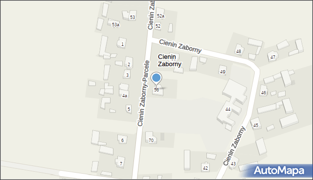 Cienin Zaborny, Cienin Zaborny, 56, mapa Cienin Zaborny