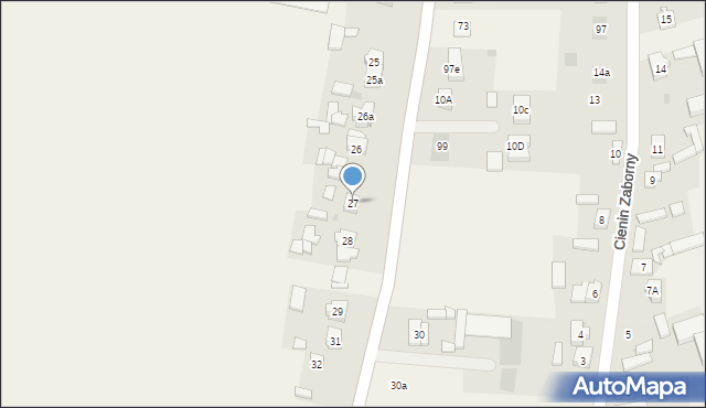 Cienin Zaborny-Parcele, Cienin Zaborny-Parcele, 27, mapa Cienin Zaborny-Parcele