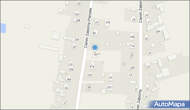 Cienin Zaborny-Parcele, Cienin Zaborny-Parcele, 73, mapa Cienin Zaborny-Parcele